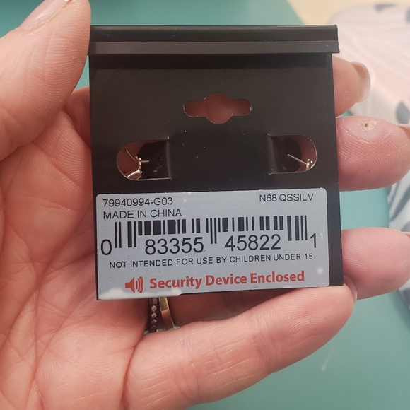 Napier, NWT, Silver latch back hoop pierced fashion earrings - Picture 9 of 11